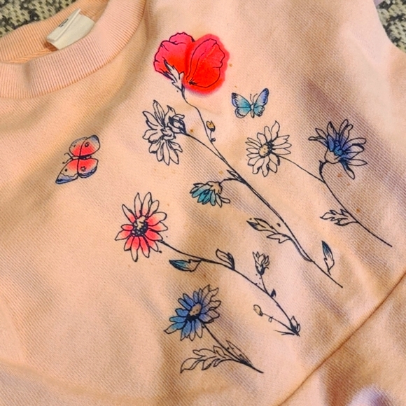 Gap Sweatshirt Tunic Floral Detail and Striped Tea Collection Leggings 18-24 - Picture 2 of 5